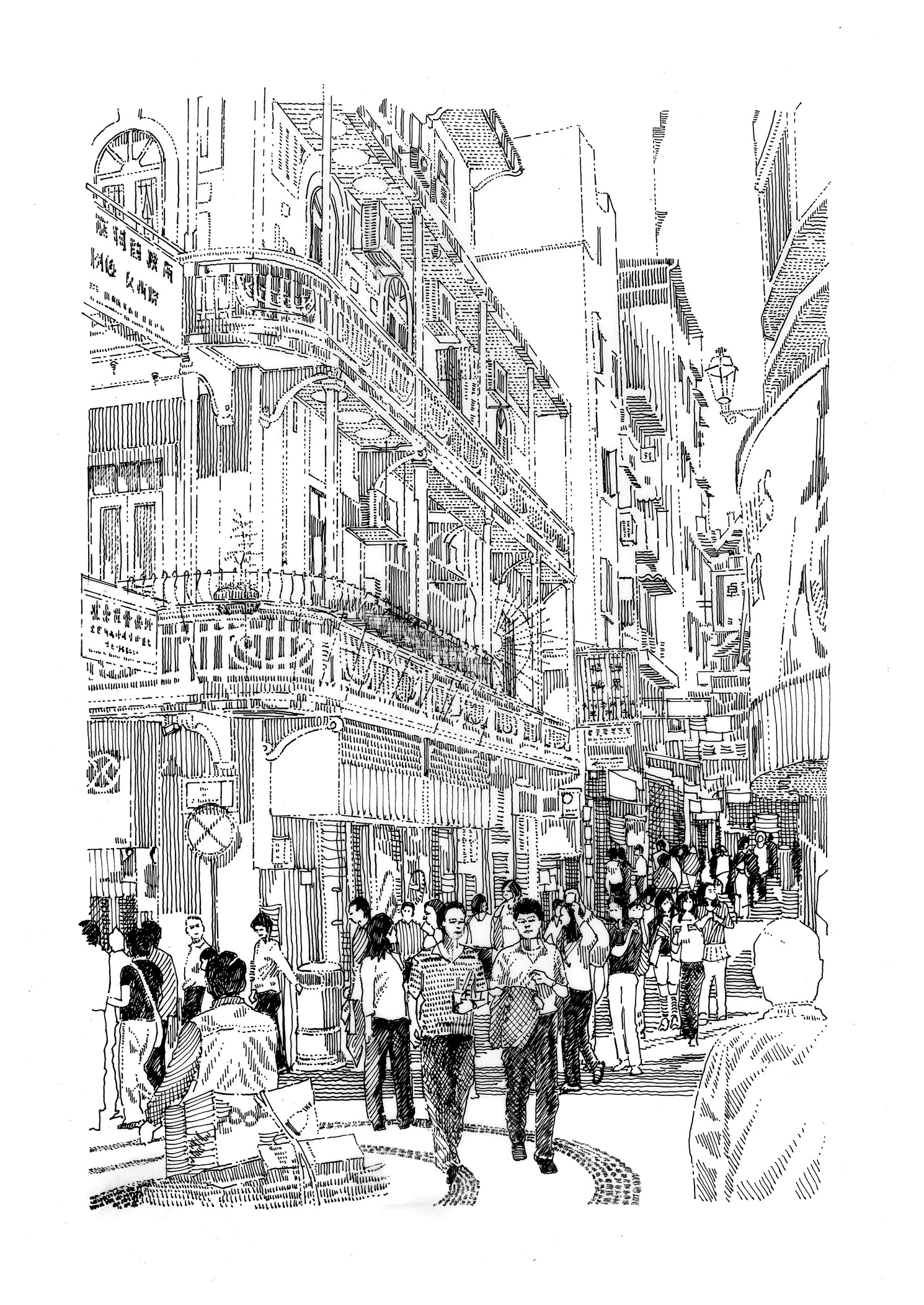 Fig 5: Matrix of pedestrian streets and restored Portugueseera structures in Macau