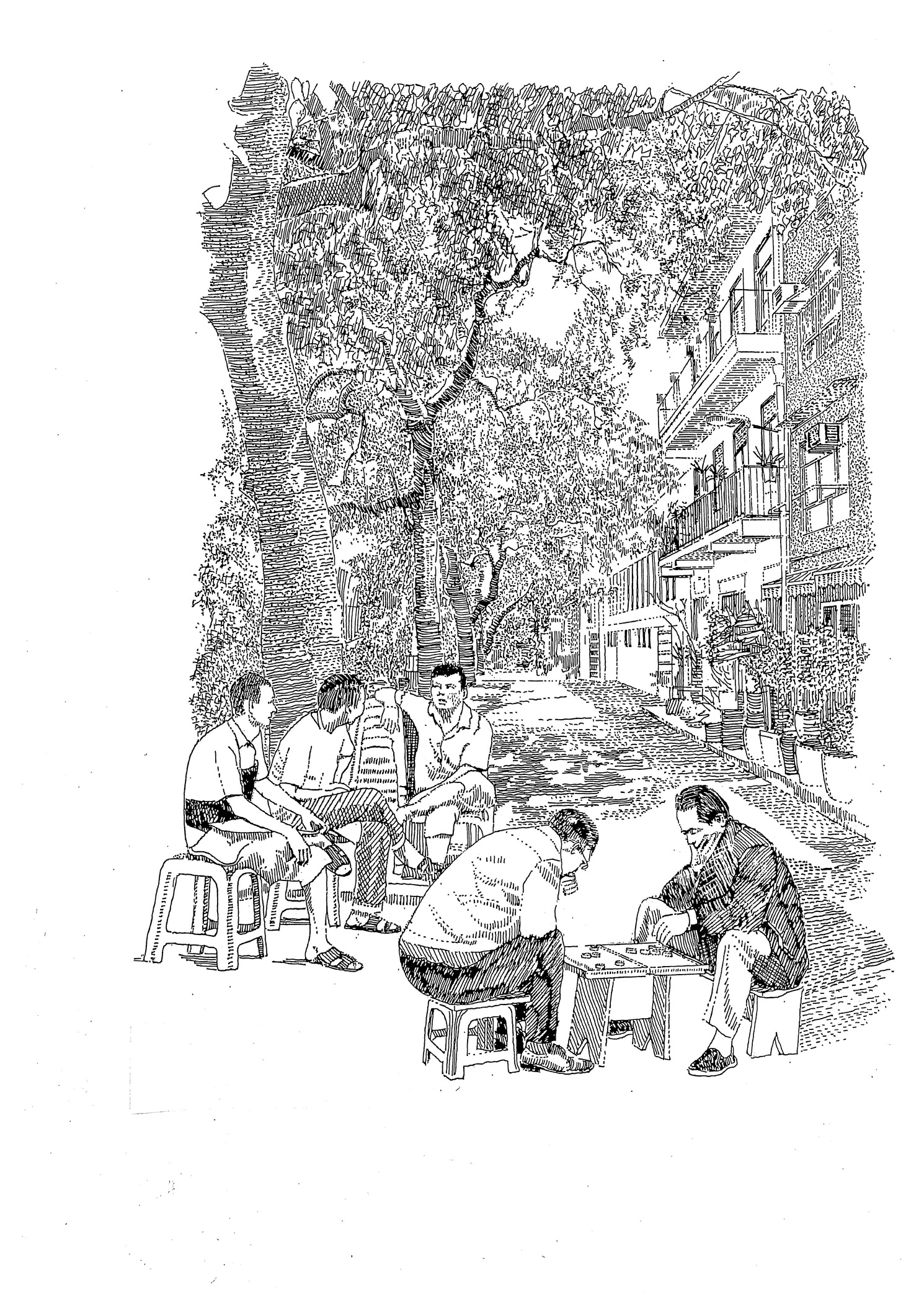 Fig 10: The narrow Ching Lin Terrace in Kennedy Town, Hong Kong houses older heritage buildings and the Lo Pan Temple